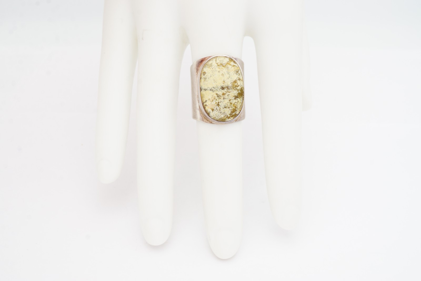 Vintage 950 Silver Multi Color Stone Ring Size 7.25