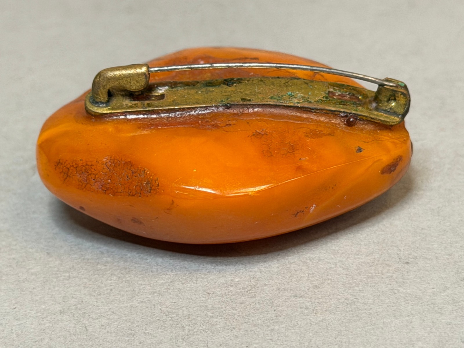 NATURAL OLD ANTIQUE YELLOW BUTTERSCOTCH BALTIC AMBER BROOCH 11,4 gr