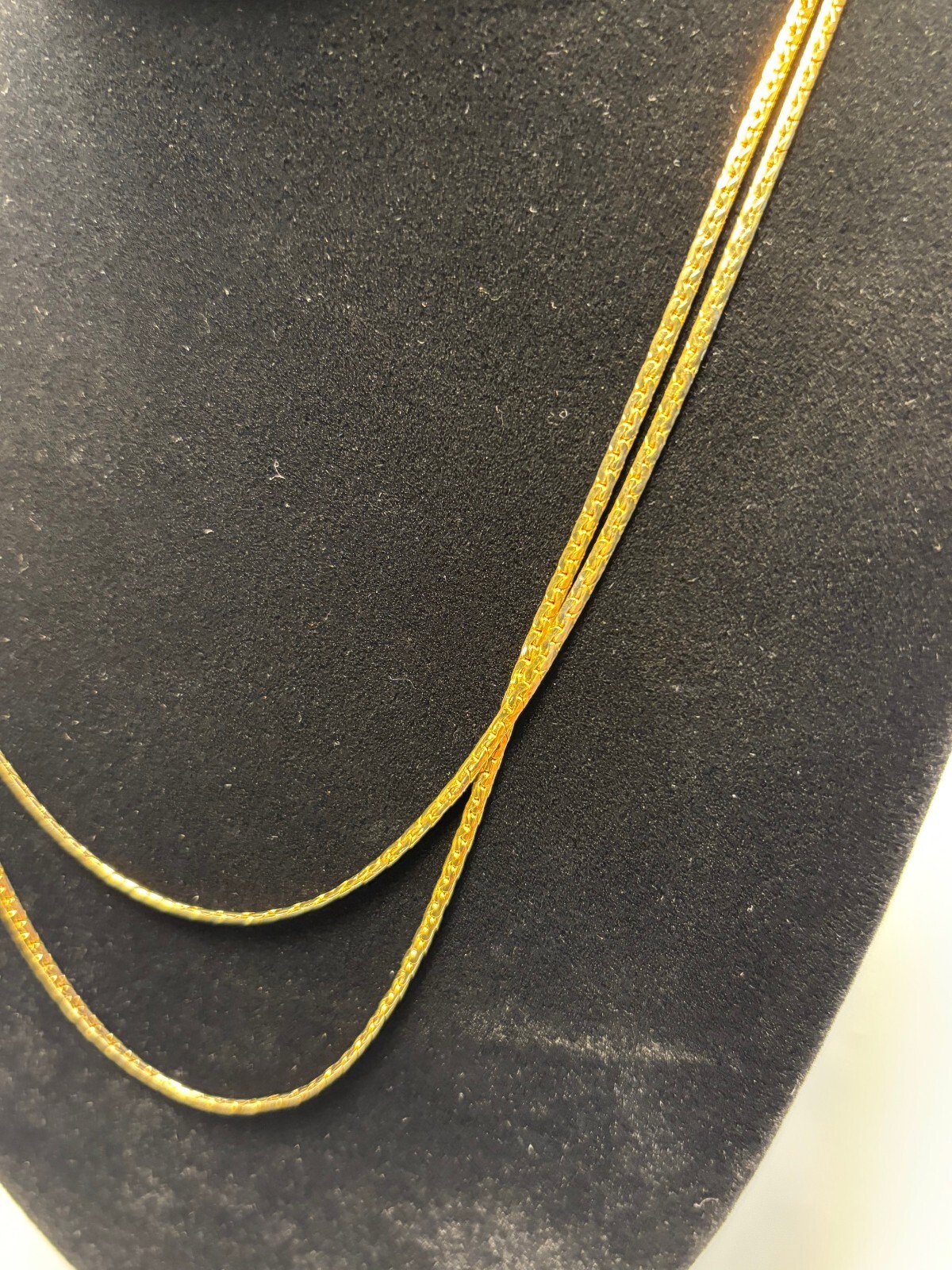 Necklace Long Multi Layer Chain Gold Tone Signed Interesting Large Clasp