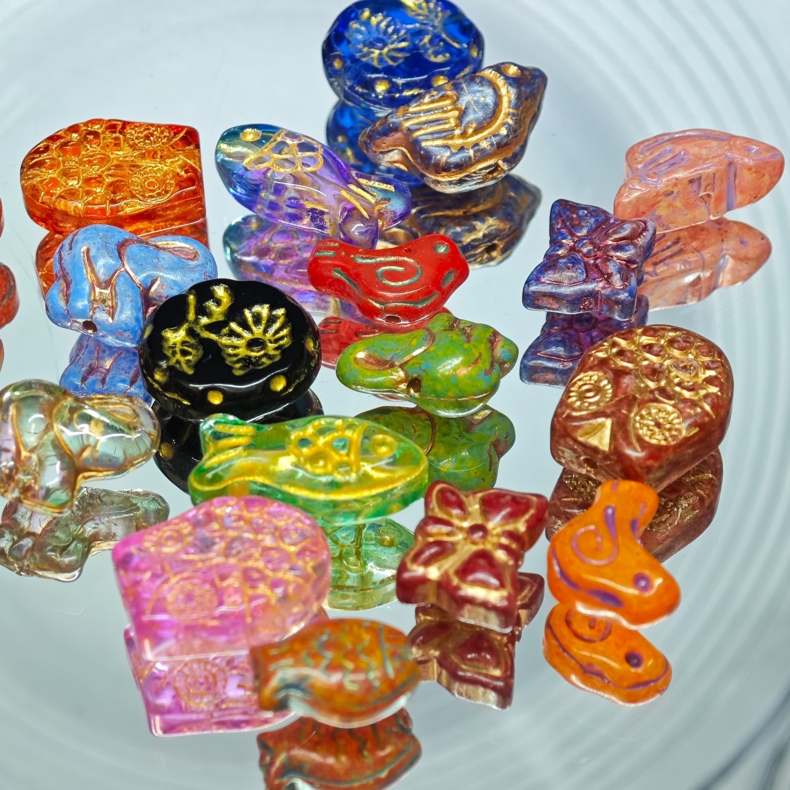 100g Vintag Styley Bulk Jewelry glass bead Lot ALL Brand New Untested Mix Match