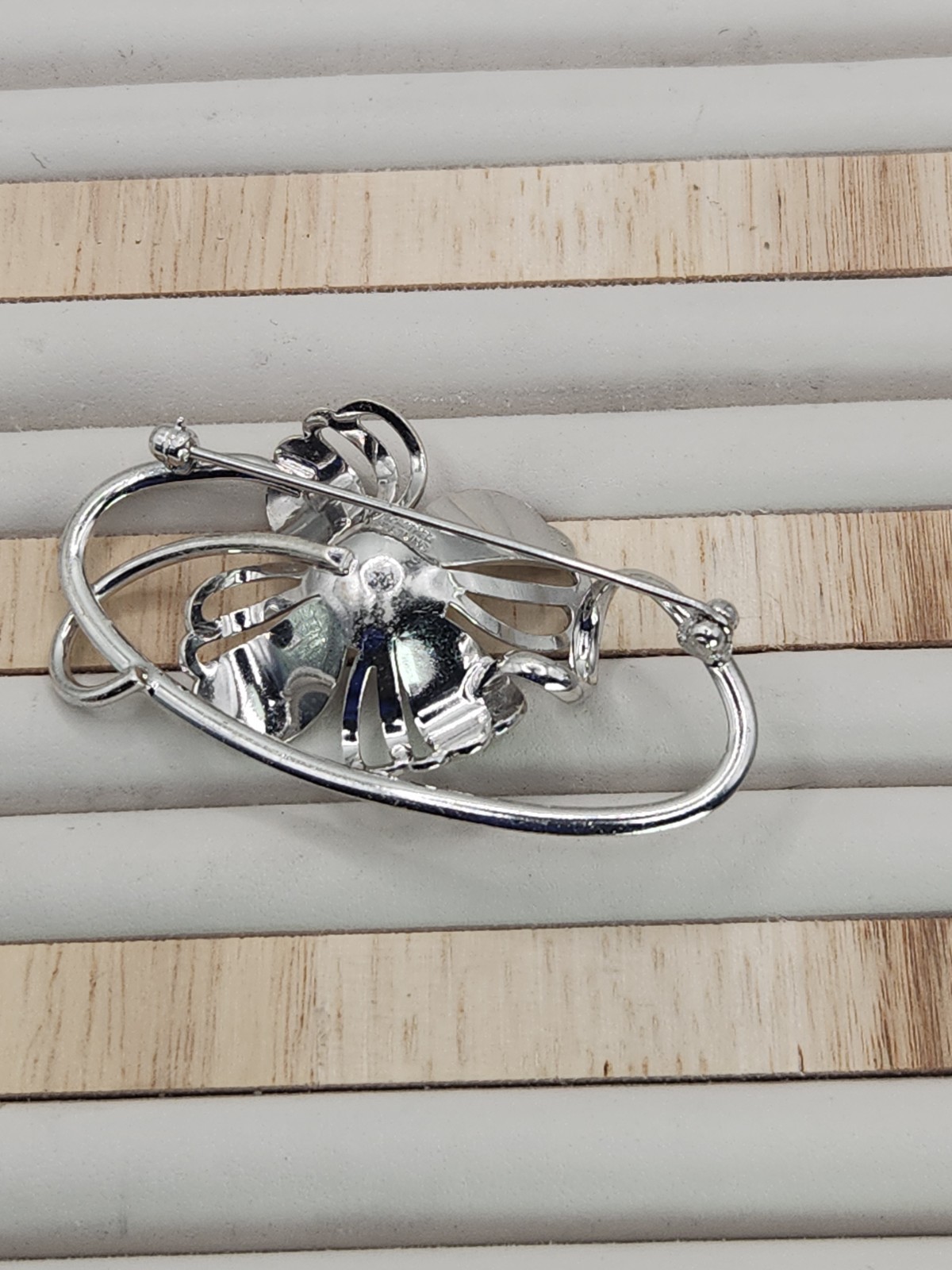 Vintage Forstner 925 Sterling Silver Art Deco Floral Flower Brooch Pin Signed