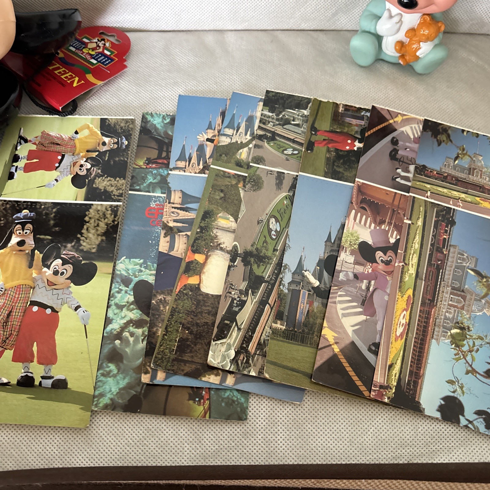 Vintage Junk Drawer Lot 18 Unused Postcards, Toys, Mickey Mouse, Watches, More