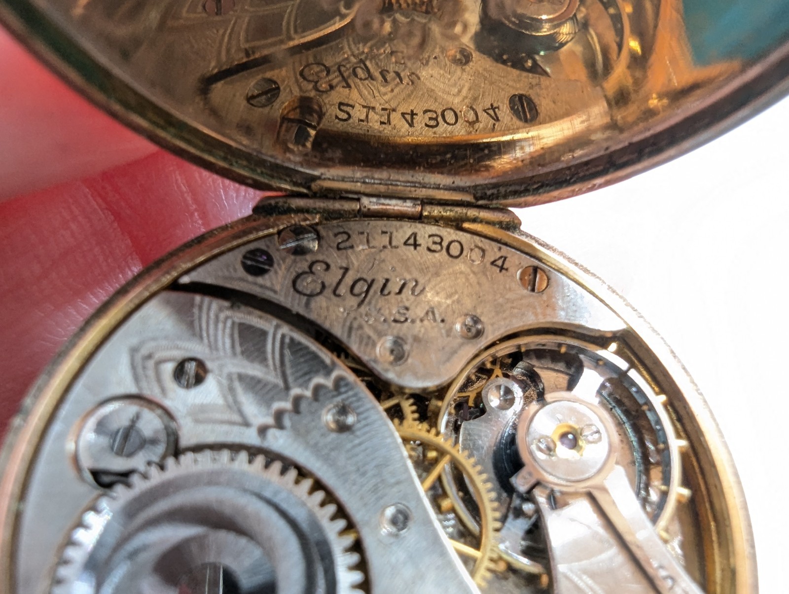 Antique 1920’s Elgin Transition Pocket Watch 12k GF Art Deco WORKS