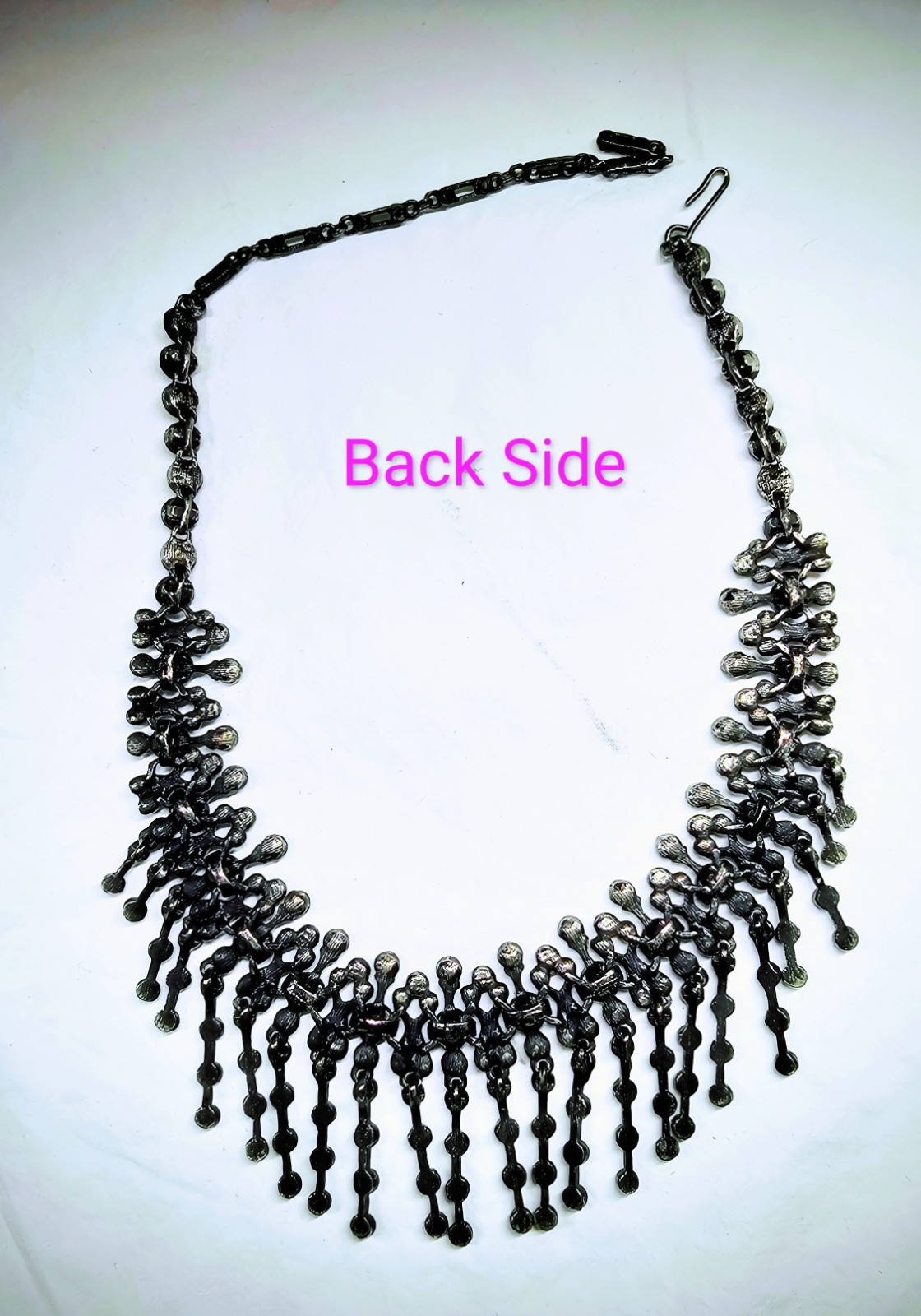 Stunning Vintage Hematite Black Crystal Choker Necklace