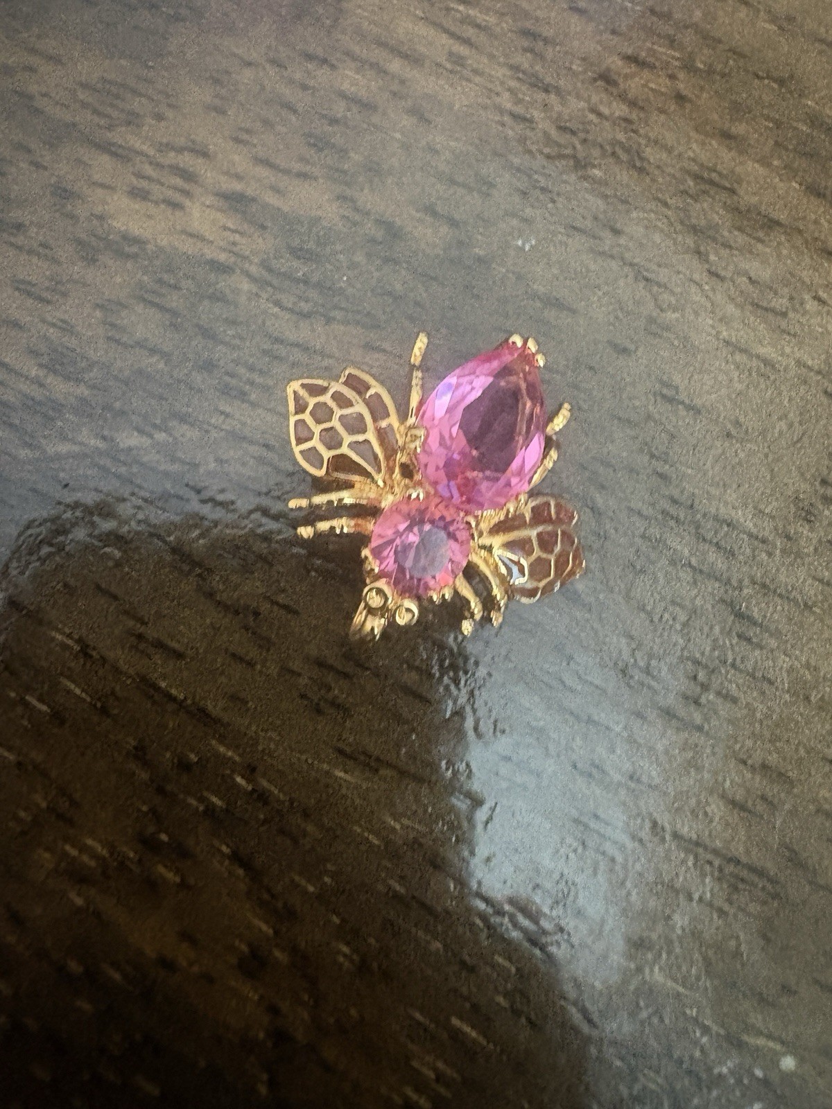 Joan Rivers Pink Crystal Hope Bee Pendant Brooch Swarovski Crystal Breast Cancer