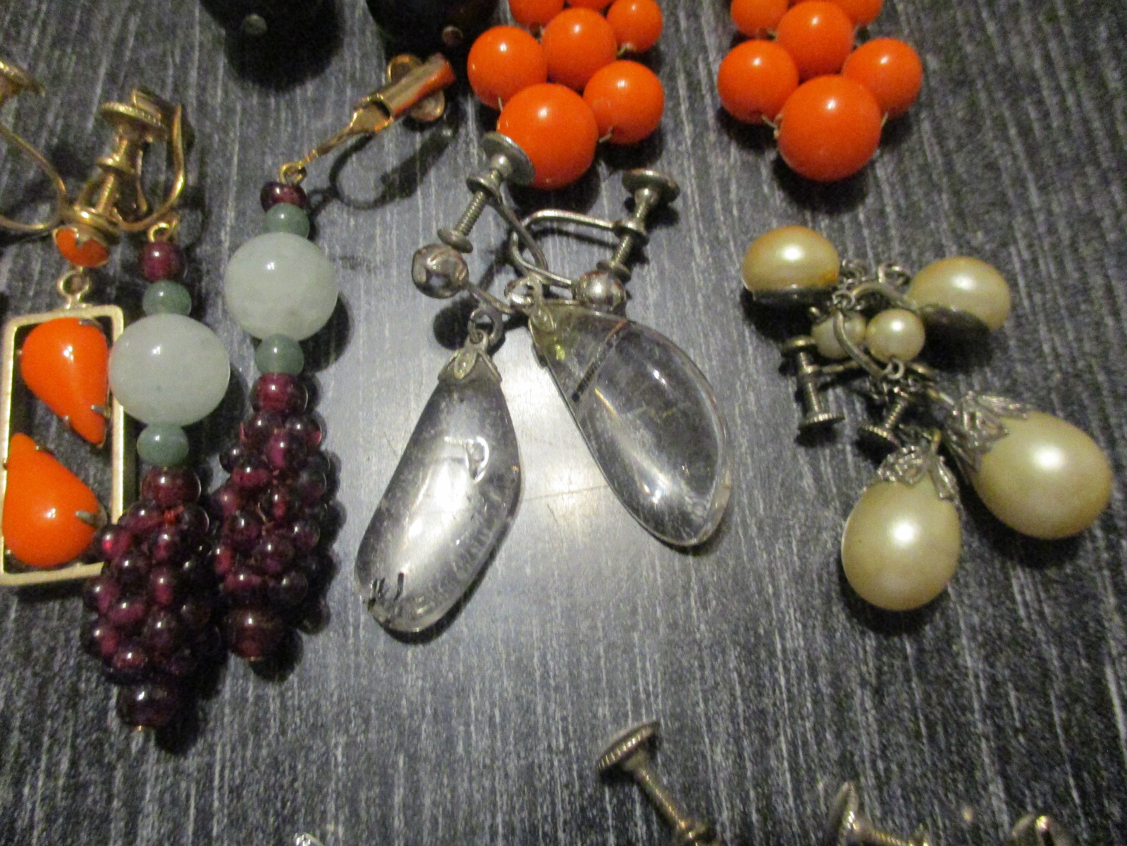 Lot 15 Vtg Estate Assorted Styles Sizes Chandelier Screwback Clip Earrings!48