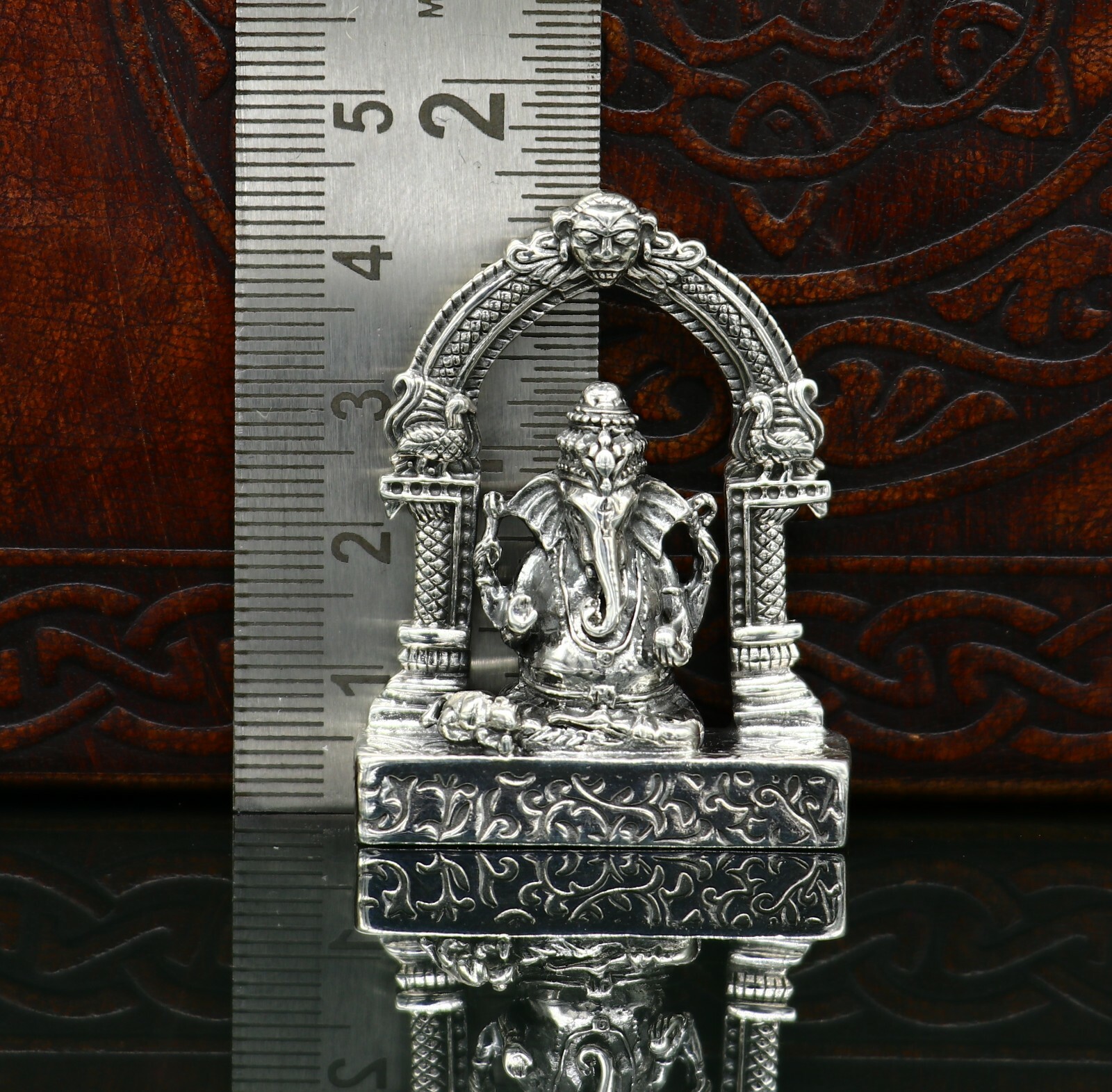 925 pure silver God Ganesha statue, figurine, puja article home temple art03