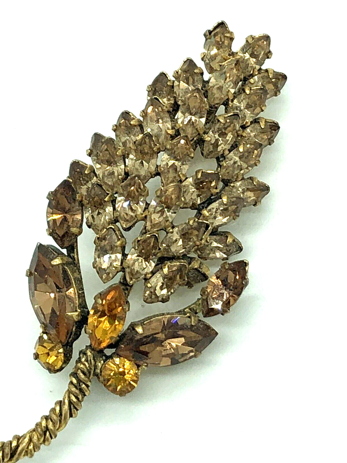 Brooch Schreiner Dior Era Made in Austria Champagne Crystal Wisteria Flower