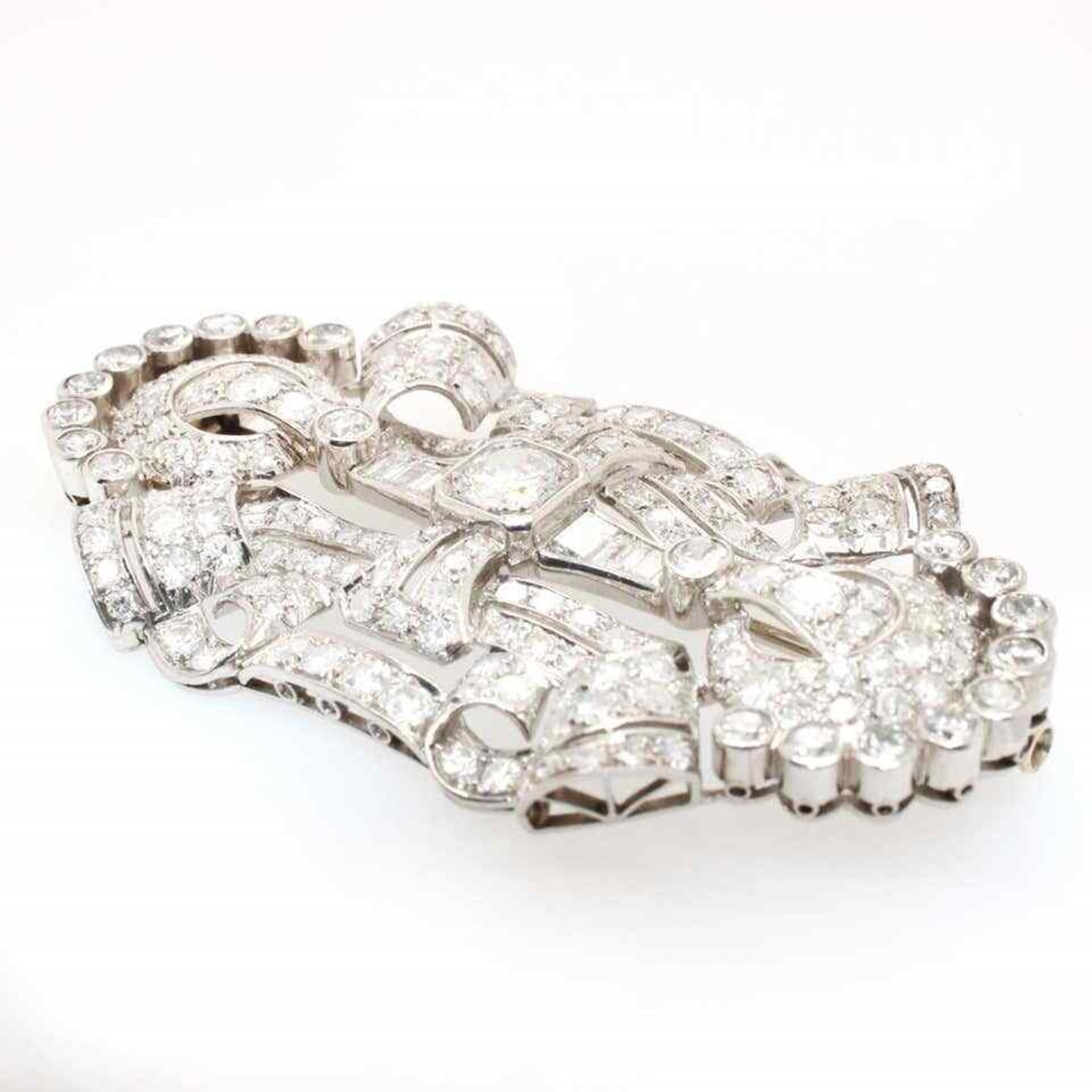 Round & Baguette Cut CZ Stone Victorian Edwardian Wedding Elegant Brooch For Her