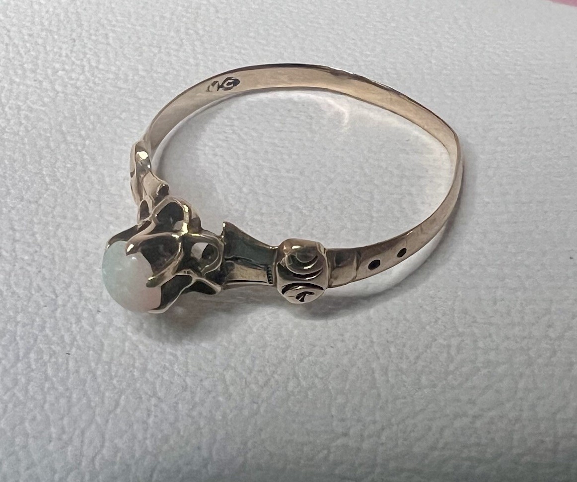 Victorian Antique Opal 10k Yellow Gold Ring Size 7.25 Reduced! Intricate Belt