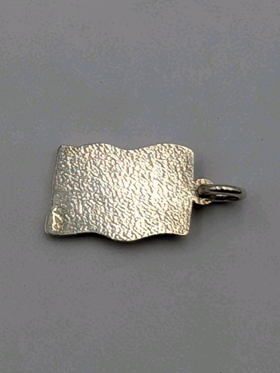 Vtg 925 Sterling Silver Blue Red Enamel American Flag Charm Waving USA Pendant