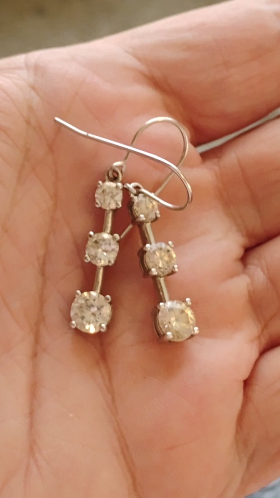 Square Cubic Zirconia Faceted Bezel Drop Dangle Earrings, 925 Sterling Silver