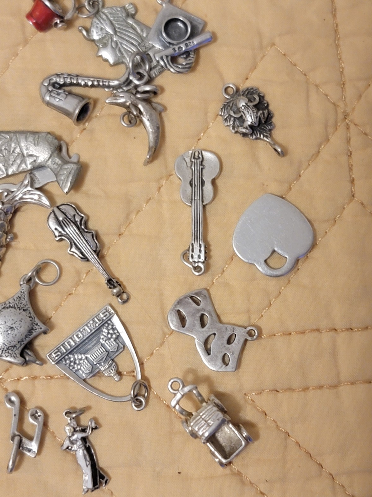 sterling silver charms lot used . 100 Grams .