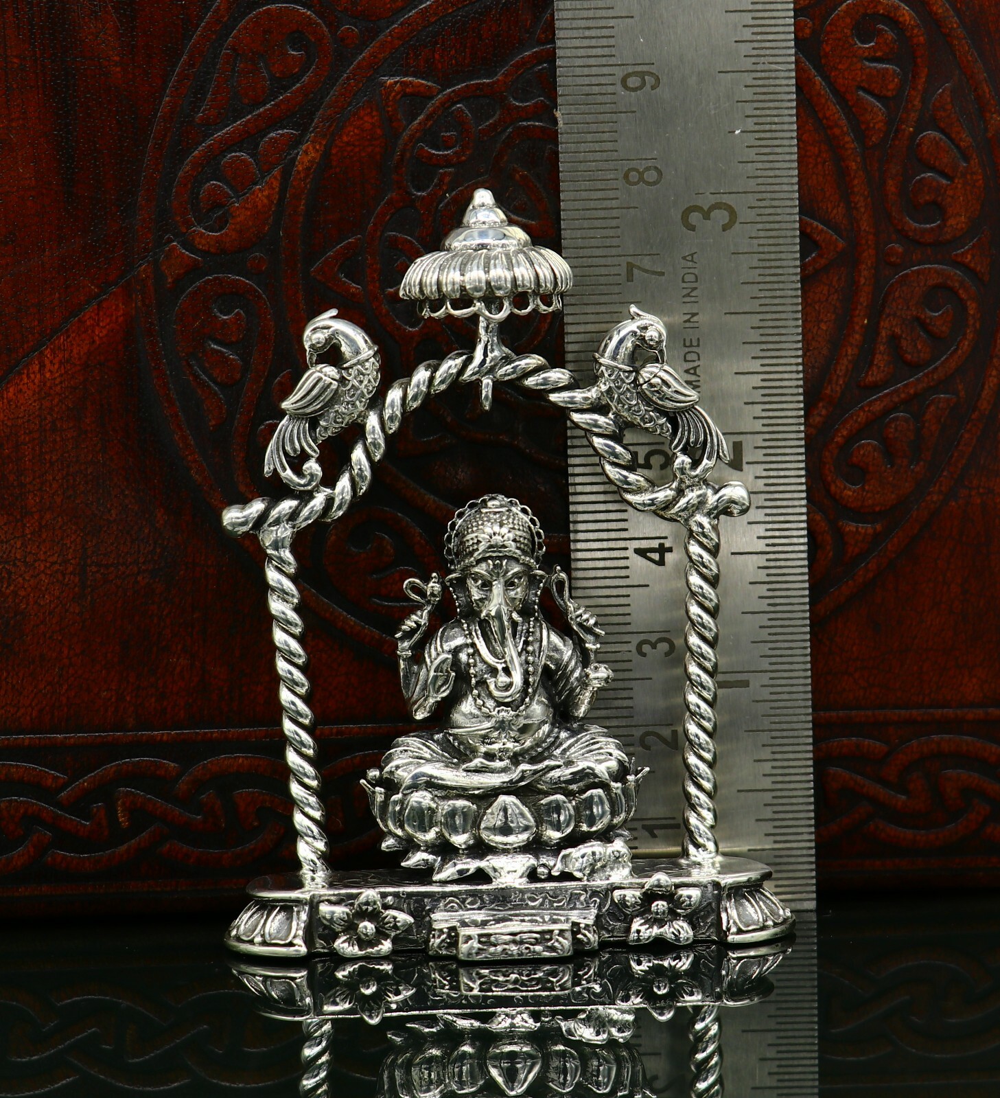 925 pure silver God Ganesha statue, figurine, puja article home temple art05