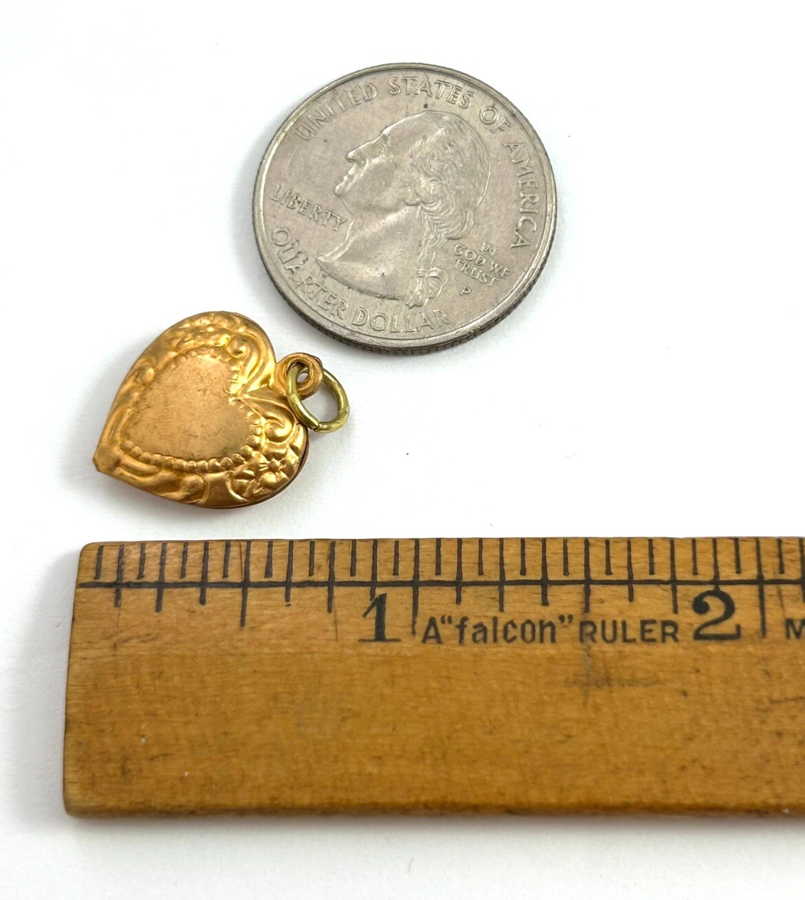 Vintage Heart Charm Puffy Heart Pendant Brass Vintage Jewelry Women Gift For Her