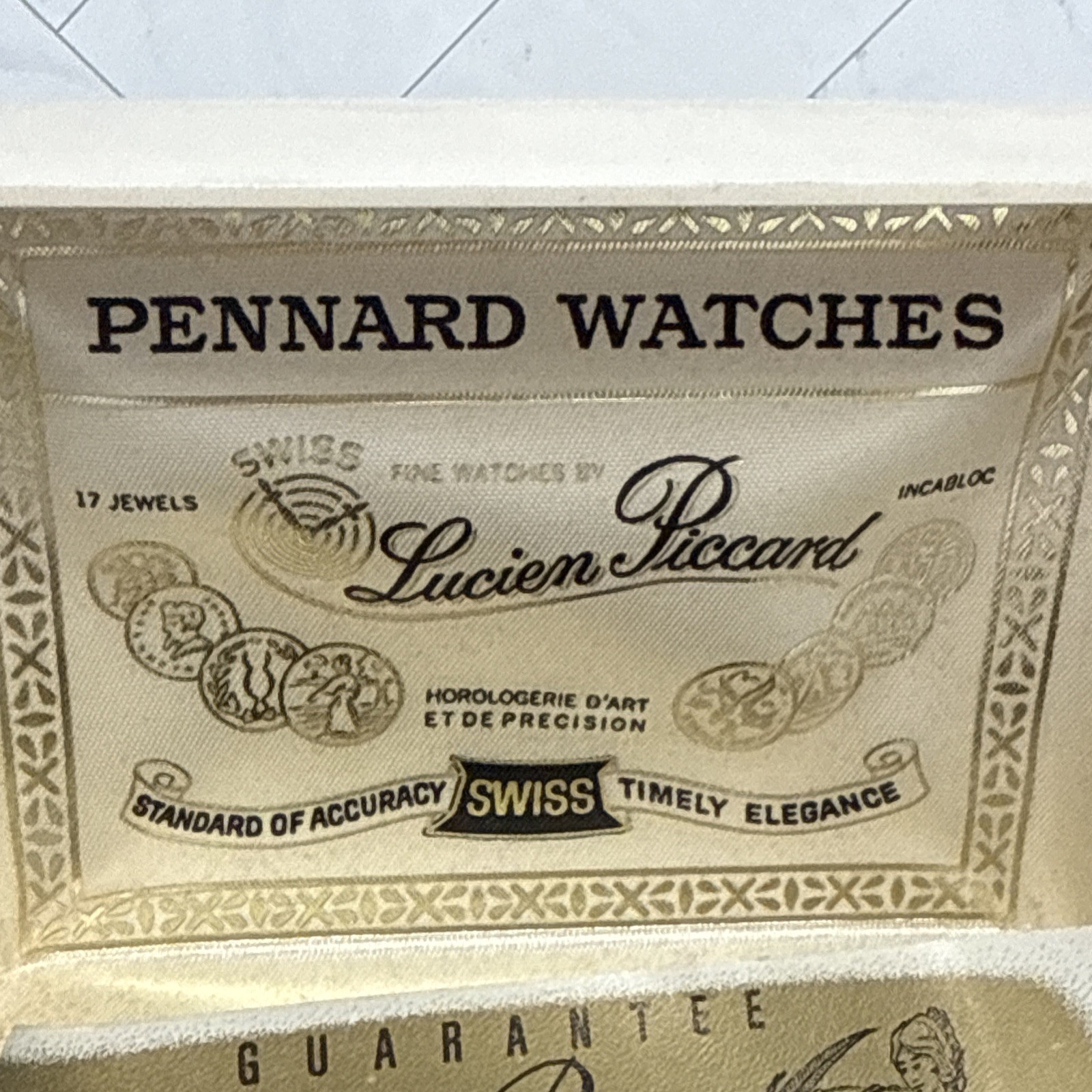 Lucien Piccard Pennard Genuine Diamond Watch Crown Sapphire Wind-up With Box