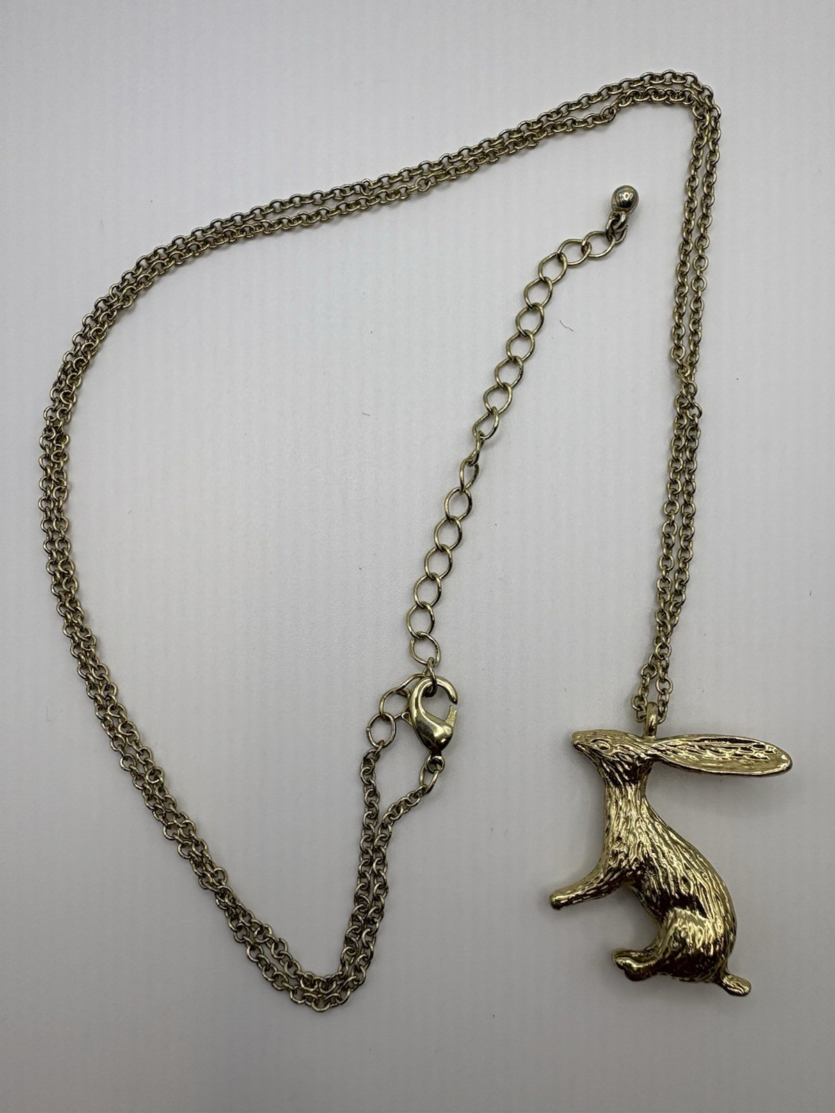 Antique Golden 17.2 x 2.8 In Bunny Rabbit Necklace (J106)