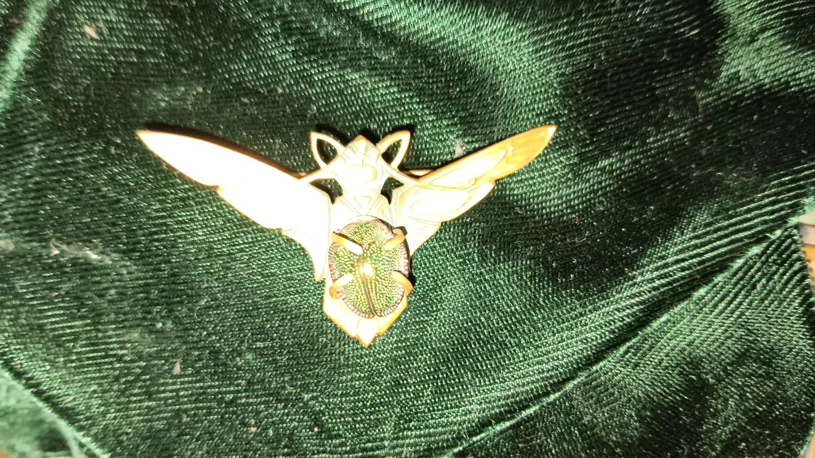 Antique French Art Nouveau Real Scarab Pendant