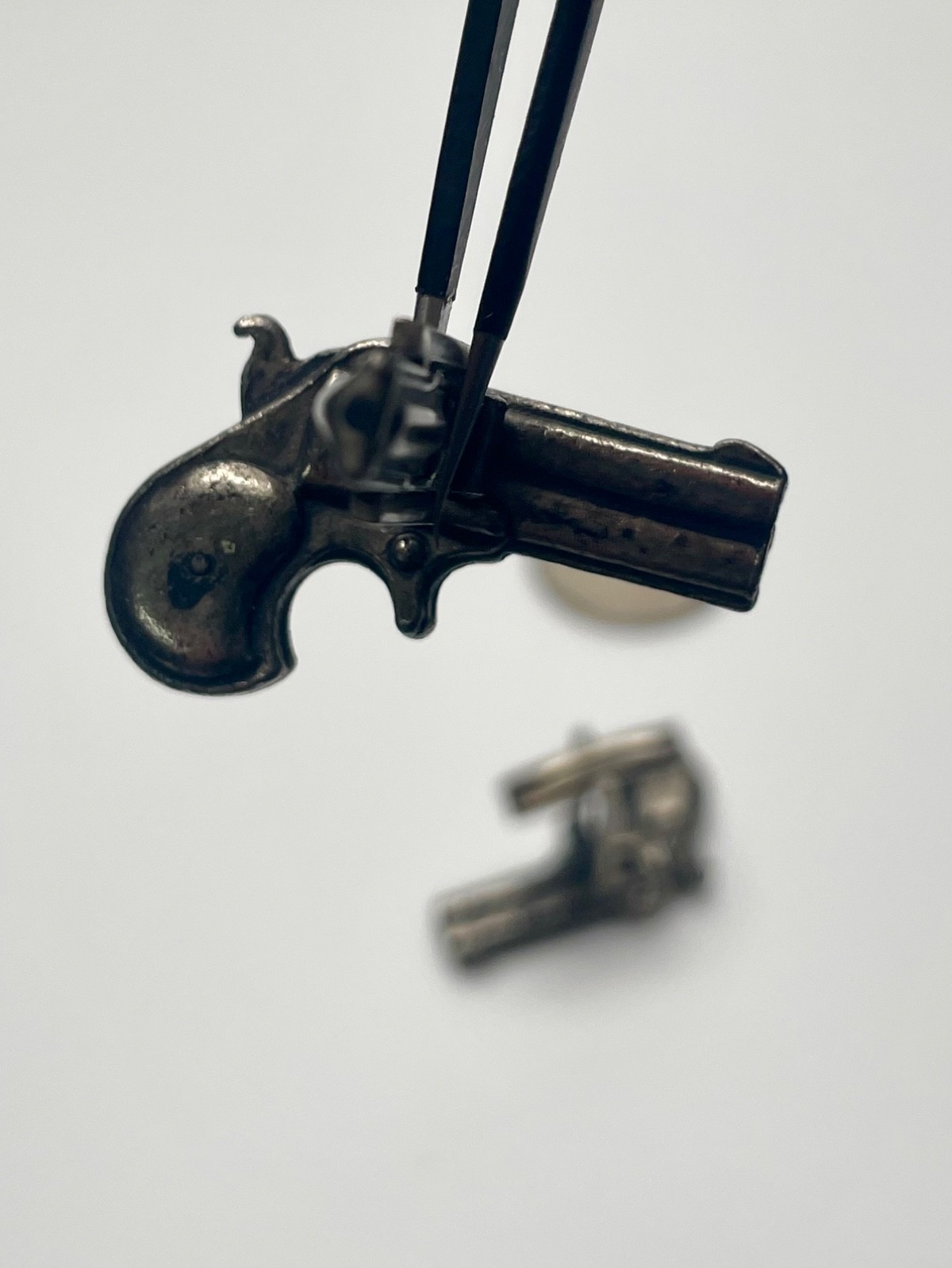 Vintage Remington Model 95 Double Derringer Pistol Silver Tone Cufflinks