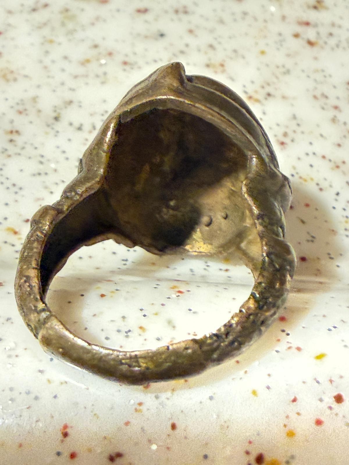Vintage Bronze Ring – Goddess Bust