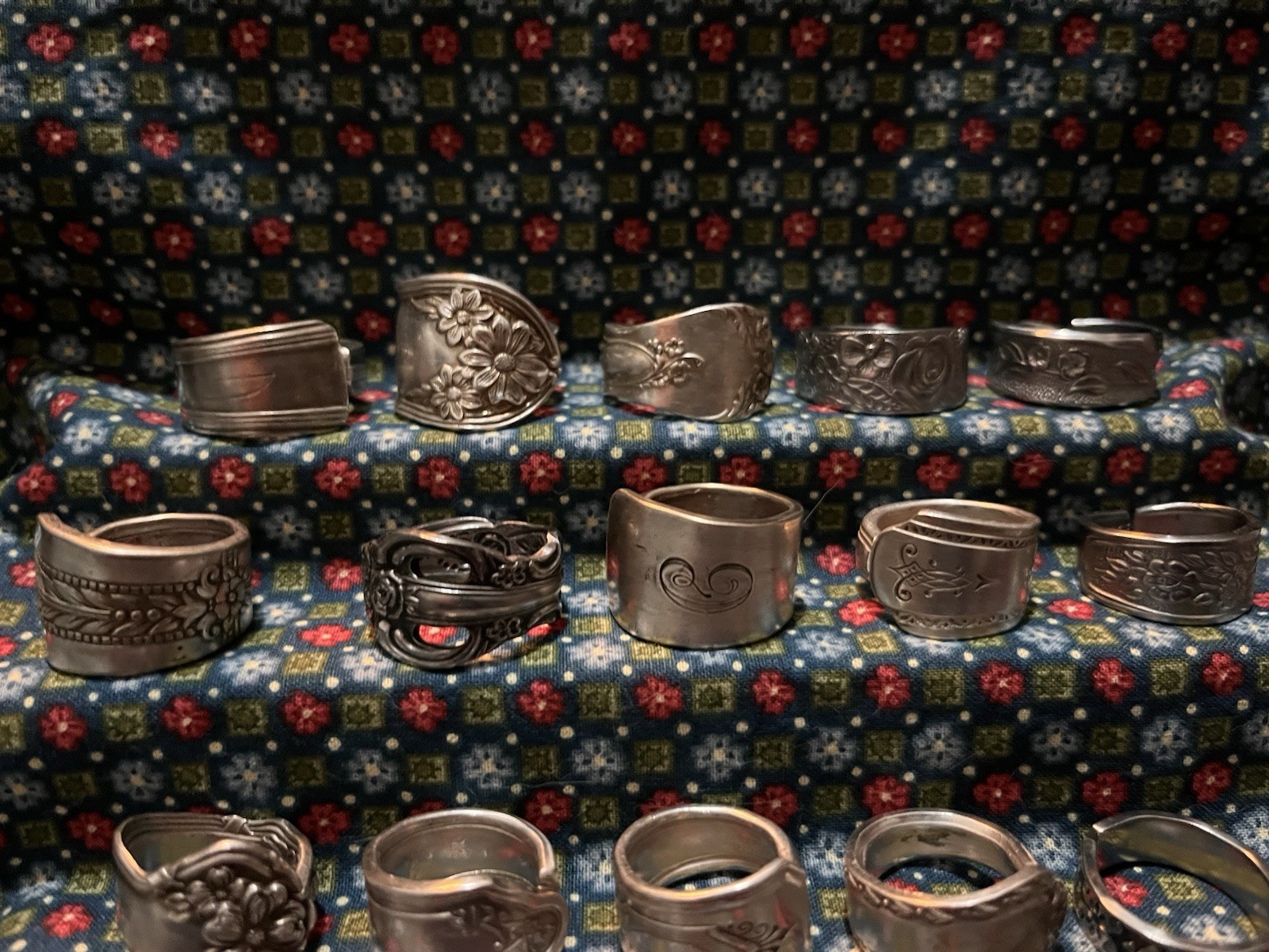Spoon Ring Lot Of 18-Silver Plated & Stainless Steel Antique & Modern