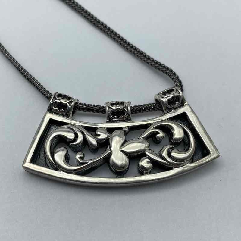 Sterling Silver 925 RL Filigree Scrollwork Pendant Necklace 18 inch 14.3g
