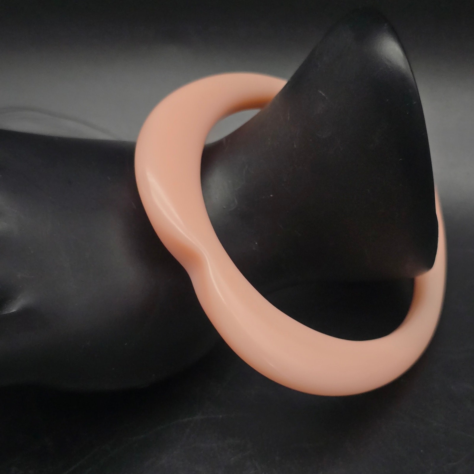 Pink Acrylic Heart Bangle Bracelet Vintage NOS Made in Japan