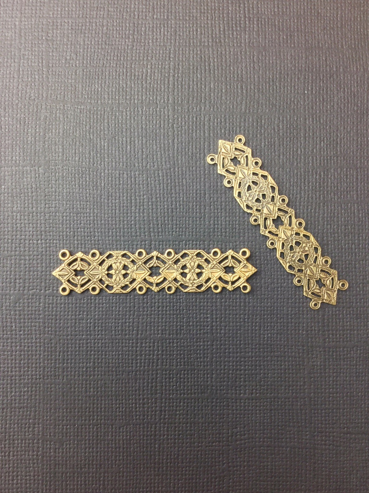 25933 Brass Oxidized Victorian Filigree Bar Jewelry Finding