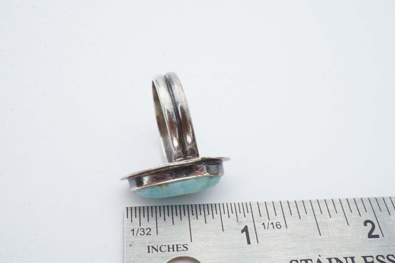 Vintage Sterling Silver 925 Larimar Ring Size 8.25