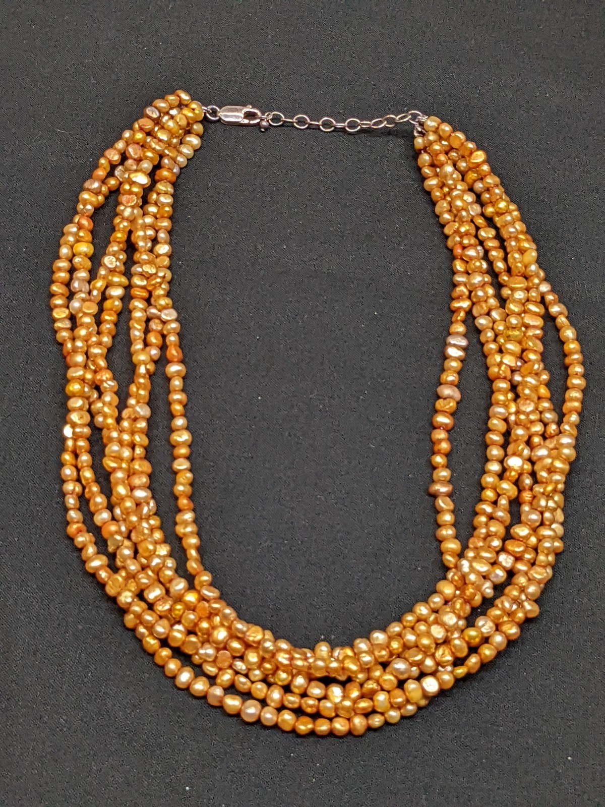 Multi-Strand Cultured Pearl Necklace Sterling Silver 925 Clasp ~20″ Silpada?