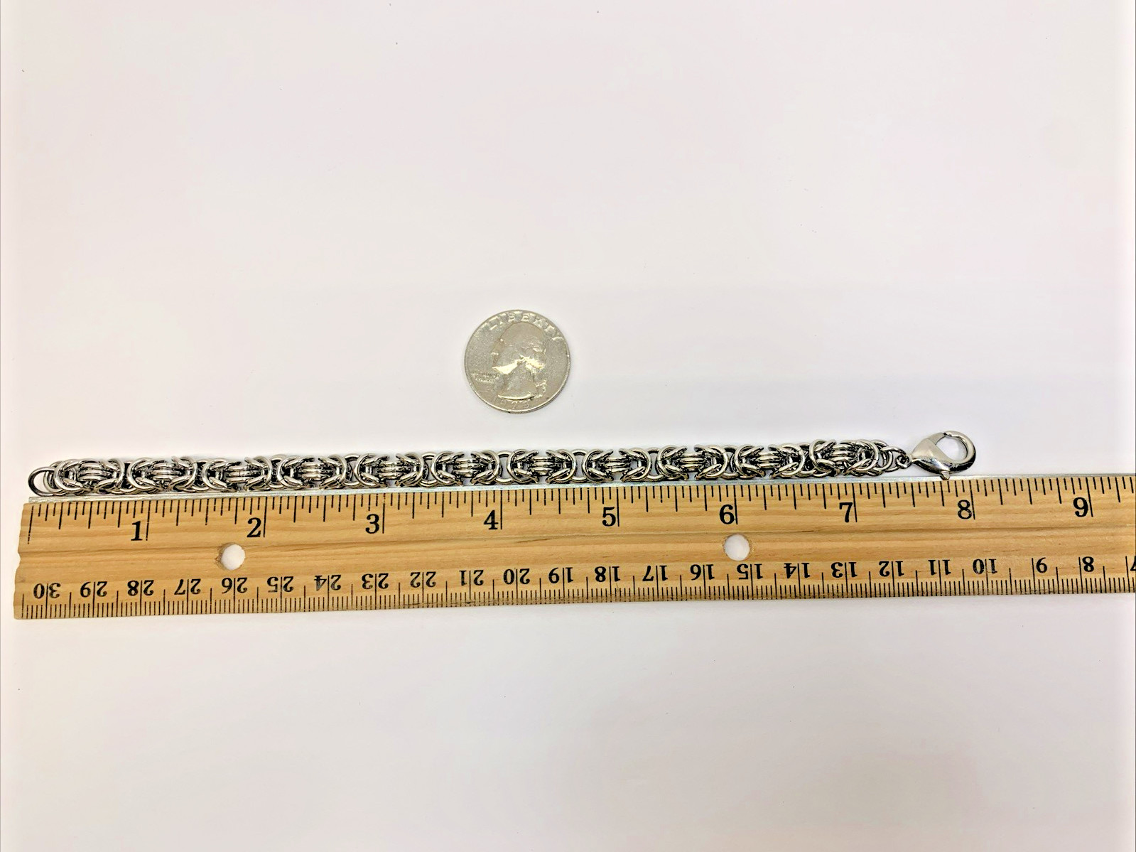 AK Turkey Stainless Steel Byzantine Chain Link Vintage Bracelet 8”
