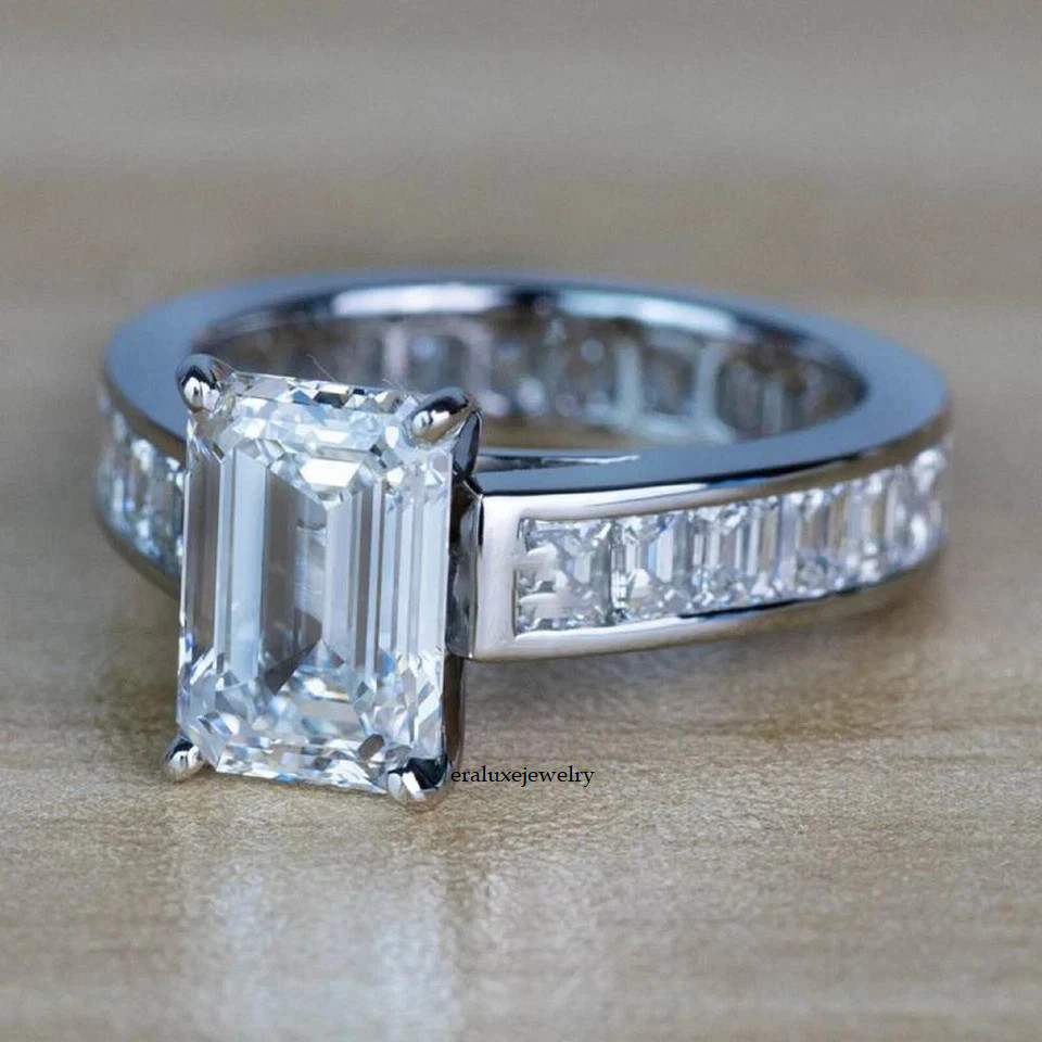 2Ct Art Deco Style Lab Created Diamond Engagement Wedding 14K White Gold FN Ring