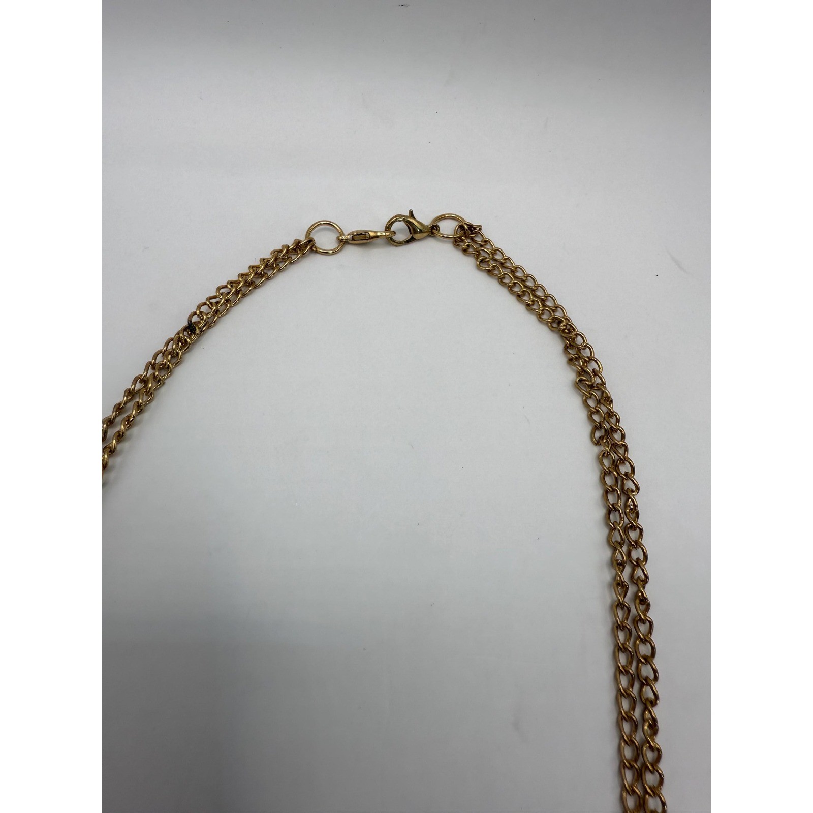 Vintage Gold Tone Multi-Strand Chain Necklace – Classic Statement Jewelry