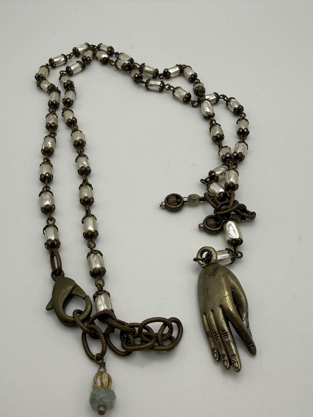 Reproduction Of Victorian Hand Necklace 22” Plus 3” Extender