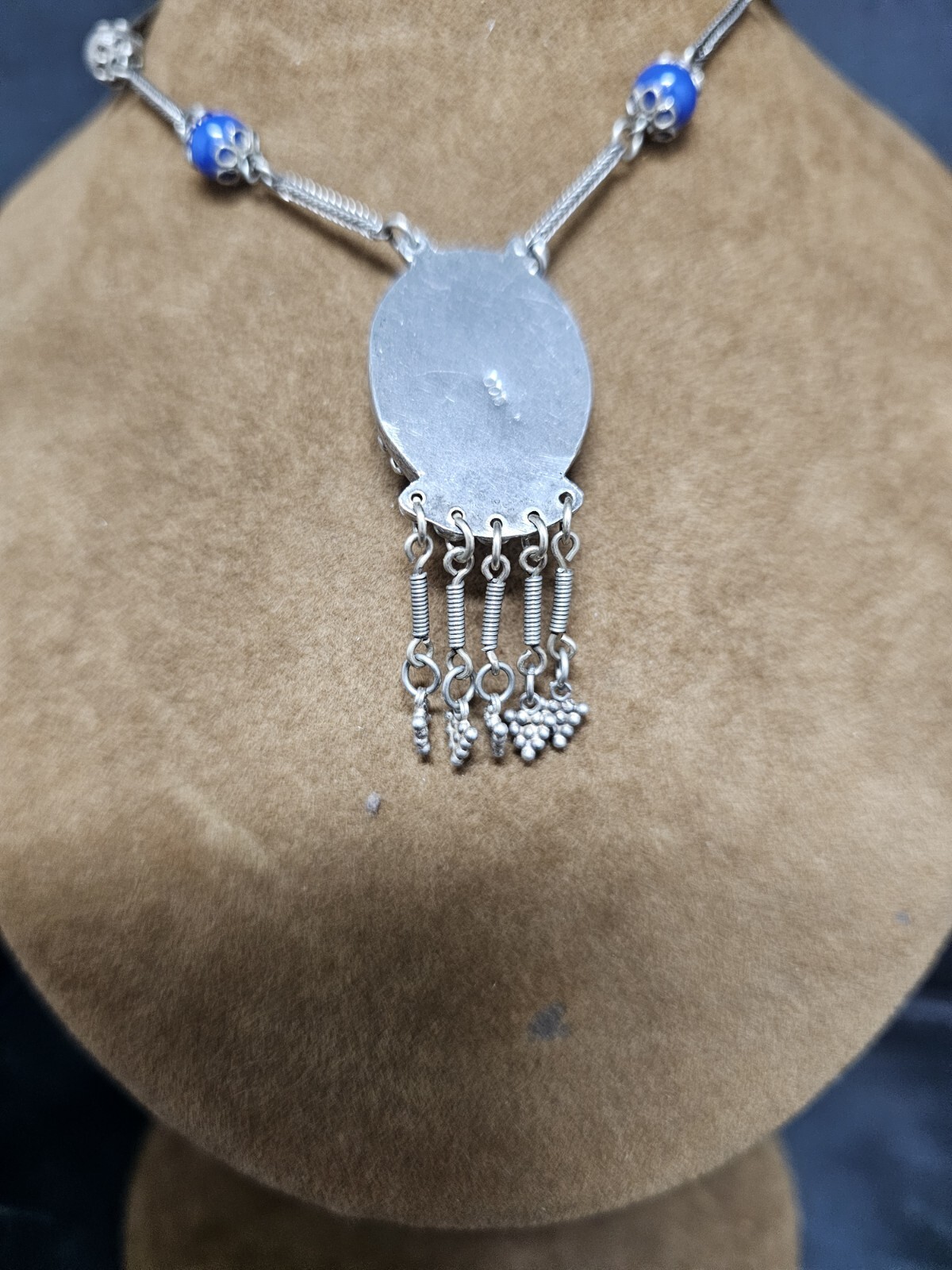 SILVER 800 TURQUOISE NECKLACE VINTAGE JEWELLERY COLLECTABLES GIFT