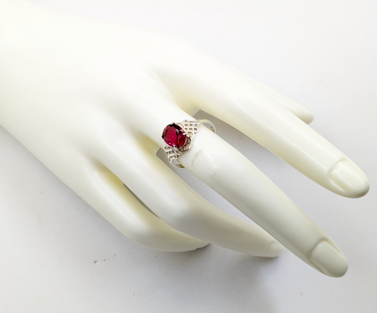 Vintage Elegant RING Silver 925 with Chic Bright Stone-size: 8.75US (18.5mm)| #7