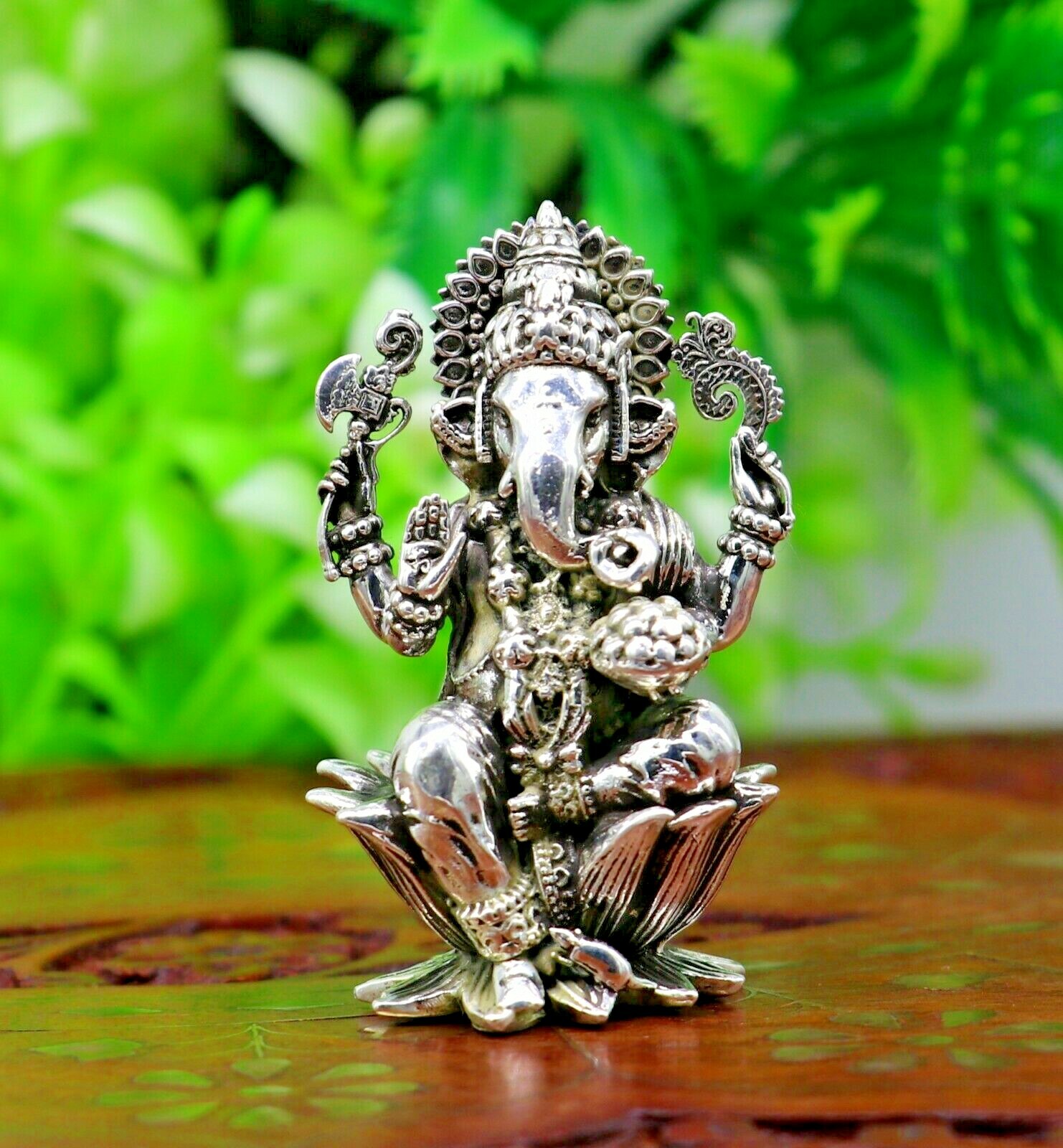 925 sterling silver Gorgeous Lord Ganesha statue, figurine, puja article su213