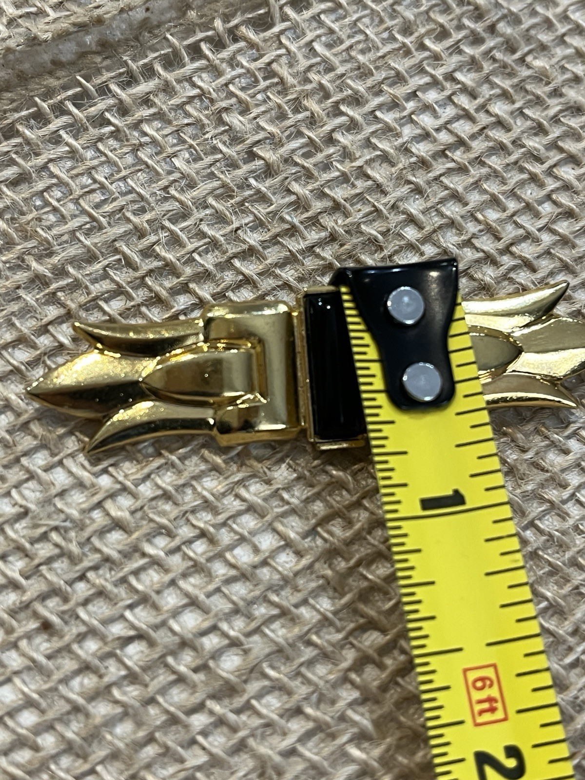 Vintage Gold Tone Rectangular ART DECO Faux Black Onyx Brooch Pin 2.5″