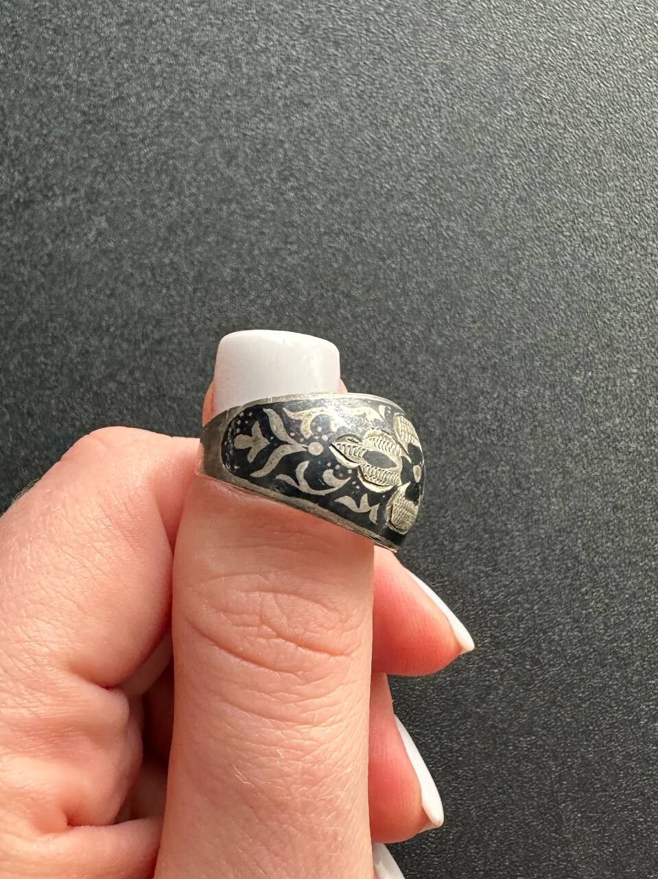 Vintage Soviet Silver Ring Kubachi Antique USSR 875 standard Size 18.5 (8.5)