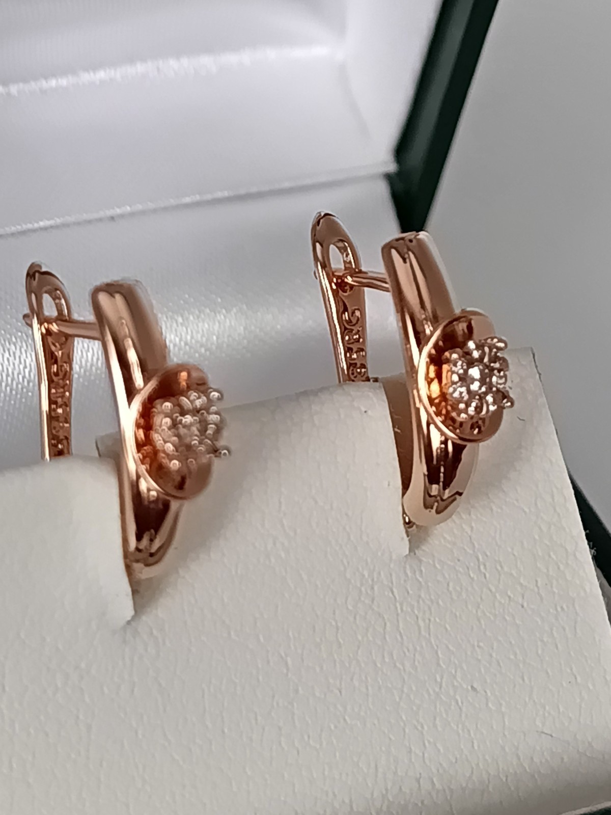 Vintage 1990-s 14 Ct Rolled Gold Zircons Earrings-Hallmarked 585 RG