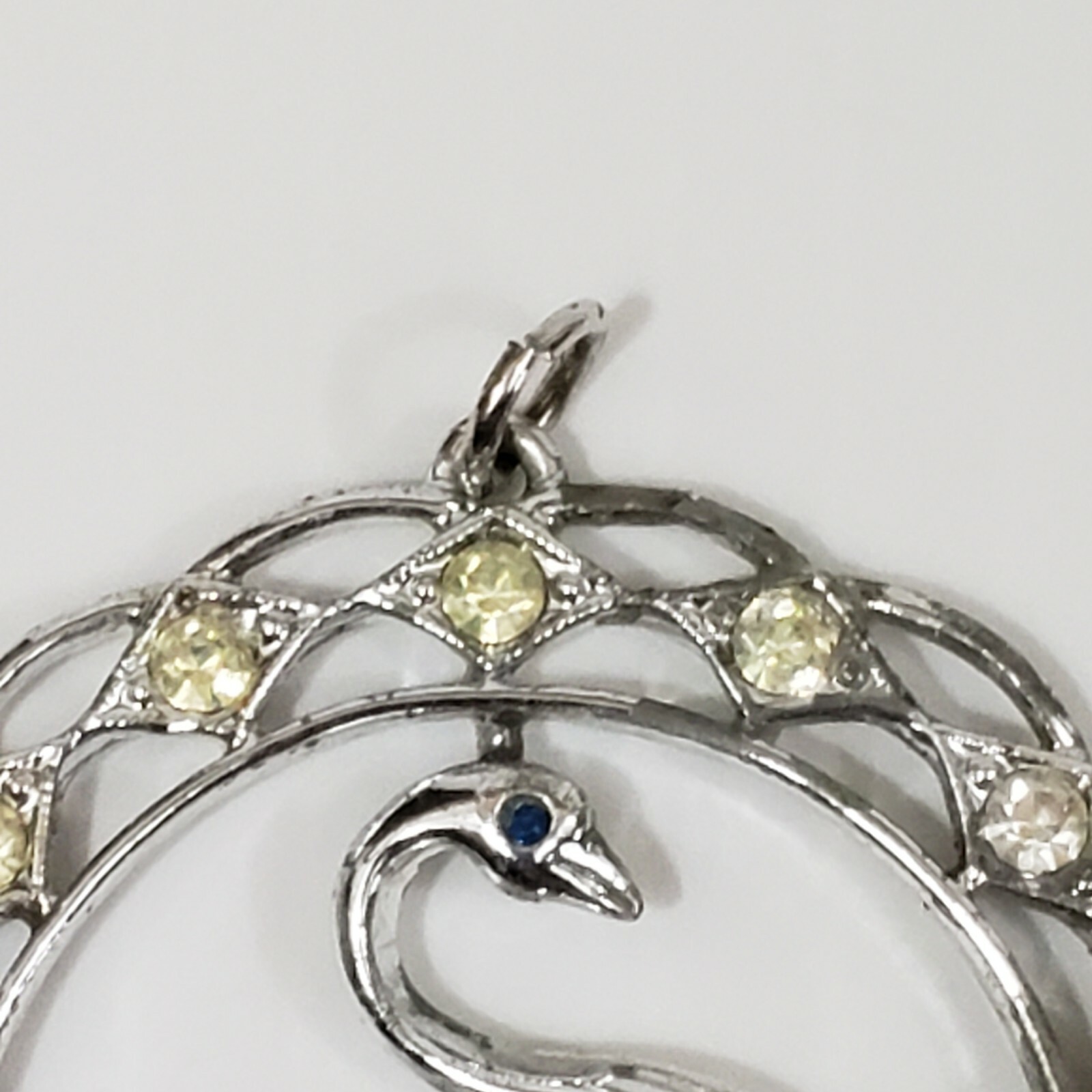 Sarah Coventry 1970s Swan Lake Pendant with Aurora Borealis Crystals
