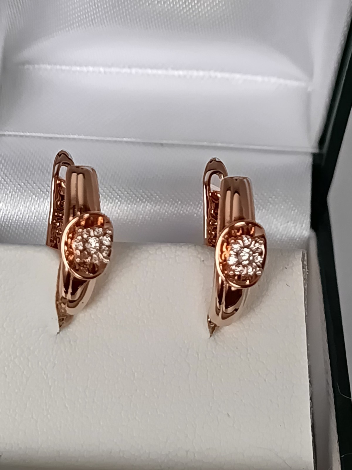 Vintage 1990-s 14 Ct Rolled Gold Zircons Earrings-Hallmarked 585 RG