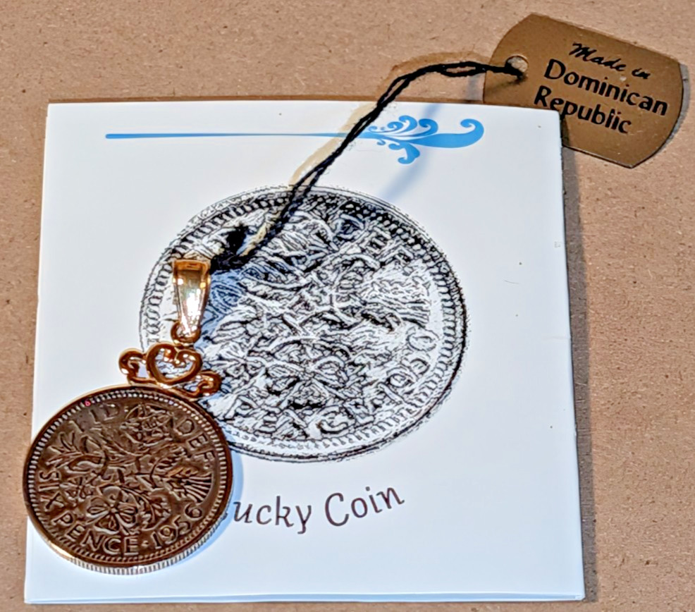 Vintage Jacmel JCM 14K Lucky Sixpence Pendant