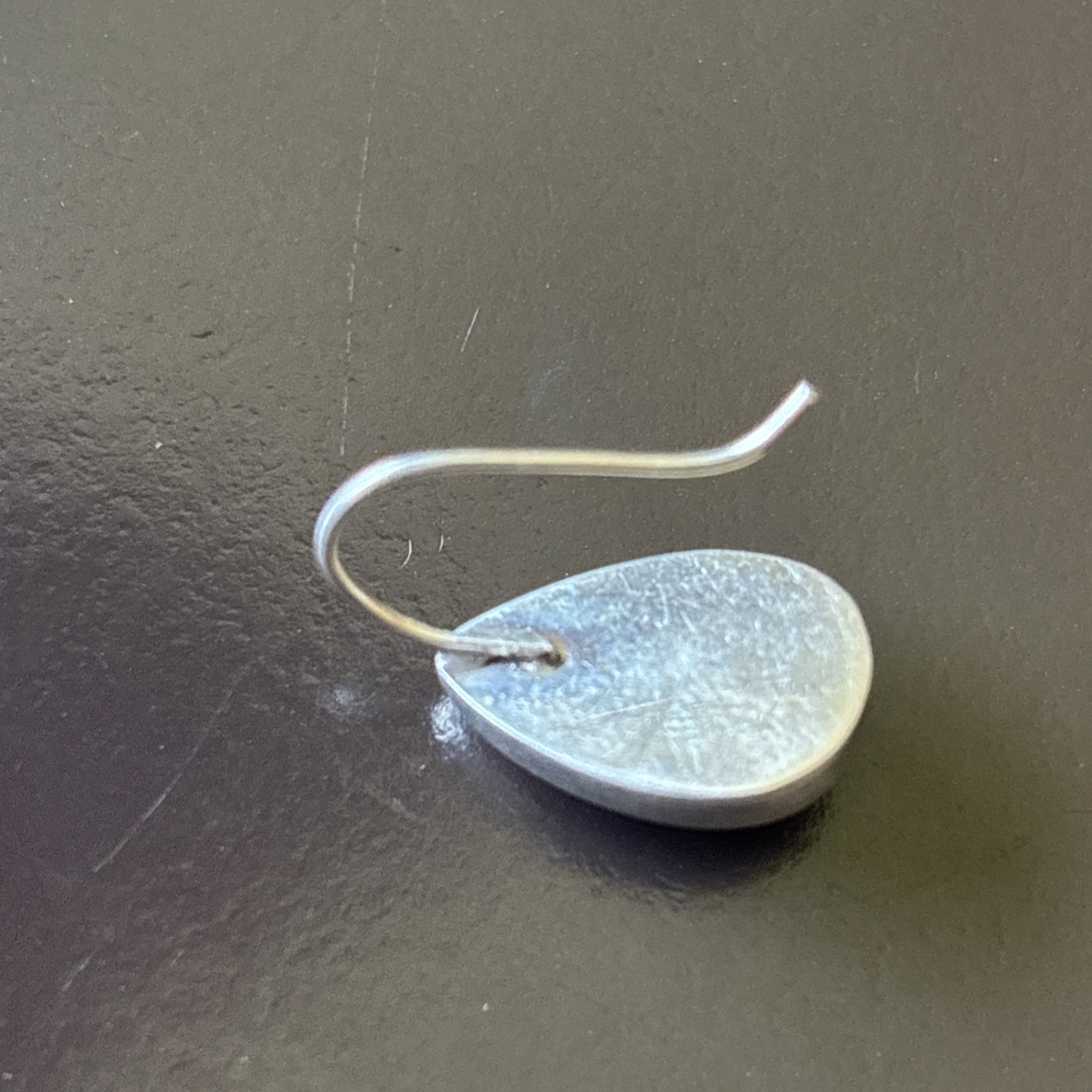 Vintage 925 Mexico Sterling Silver Onyx Teardrop Earrings .75” Modernist