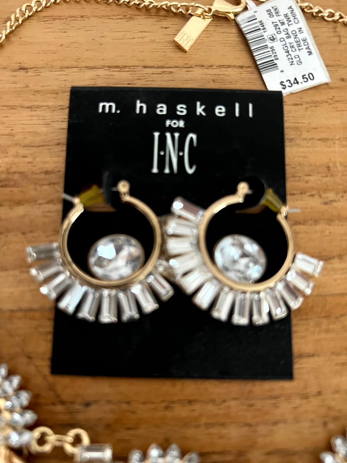 Vintage M. Haskell for INC earrings BN plus other necklace Runway Statement