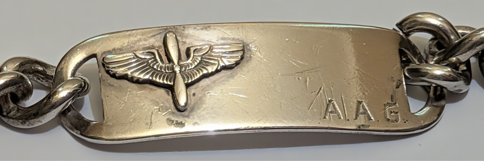 Kreisler Sterling Silver WW2 Army Bracelet Vintage War Memorabilia USAAF