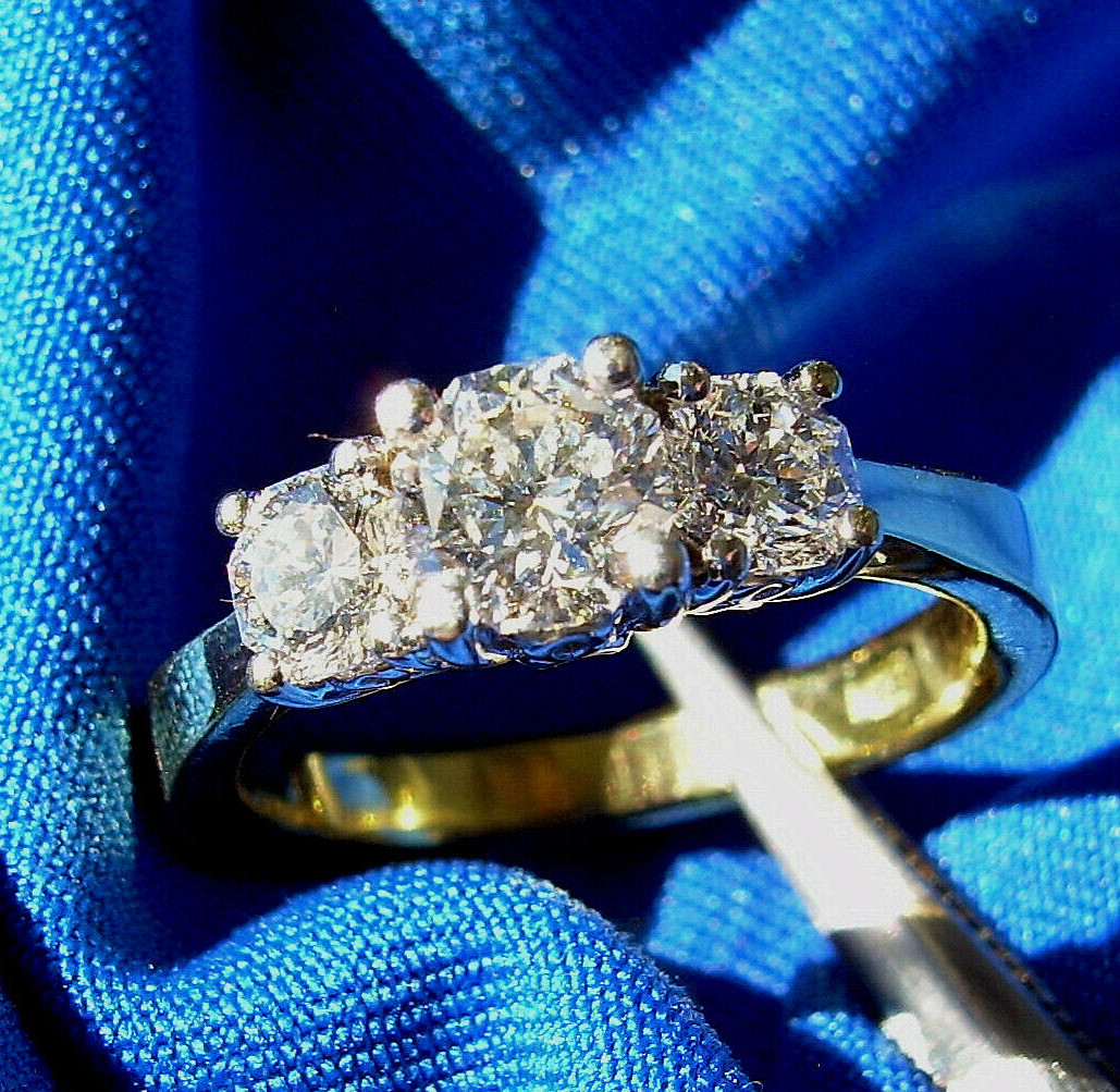 Original EARTH MINED DIAMOND Octagon cut Deco Engagement Ring Vintage Trilogy 6