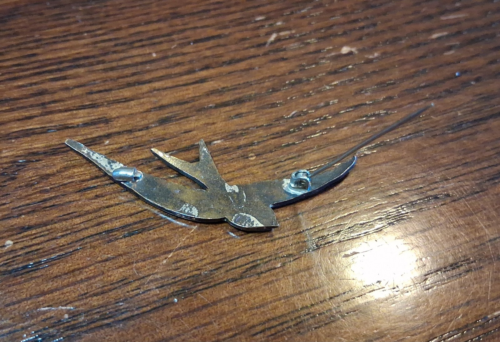 Antique Guilloche Enamel Bluebird Pin Brooch Slight Damage See Pics/Description