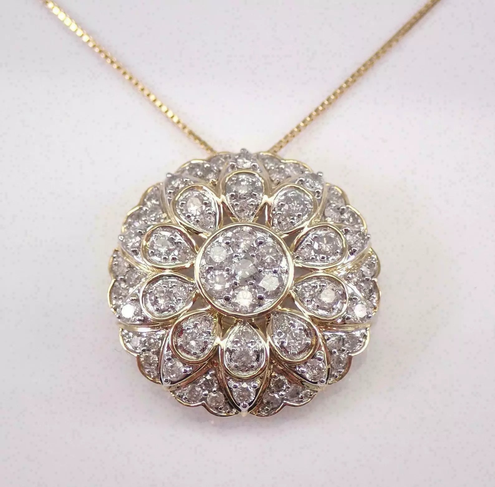 Round Cut Lab Created Diamond Woman Love Gift Pendent In 14K Yellow Gold Finish