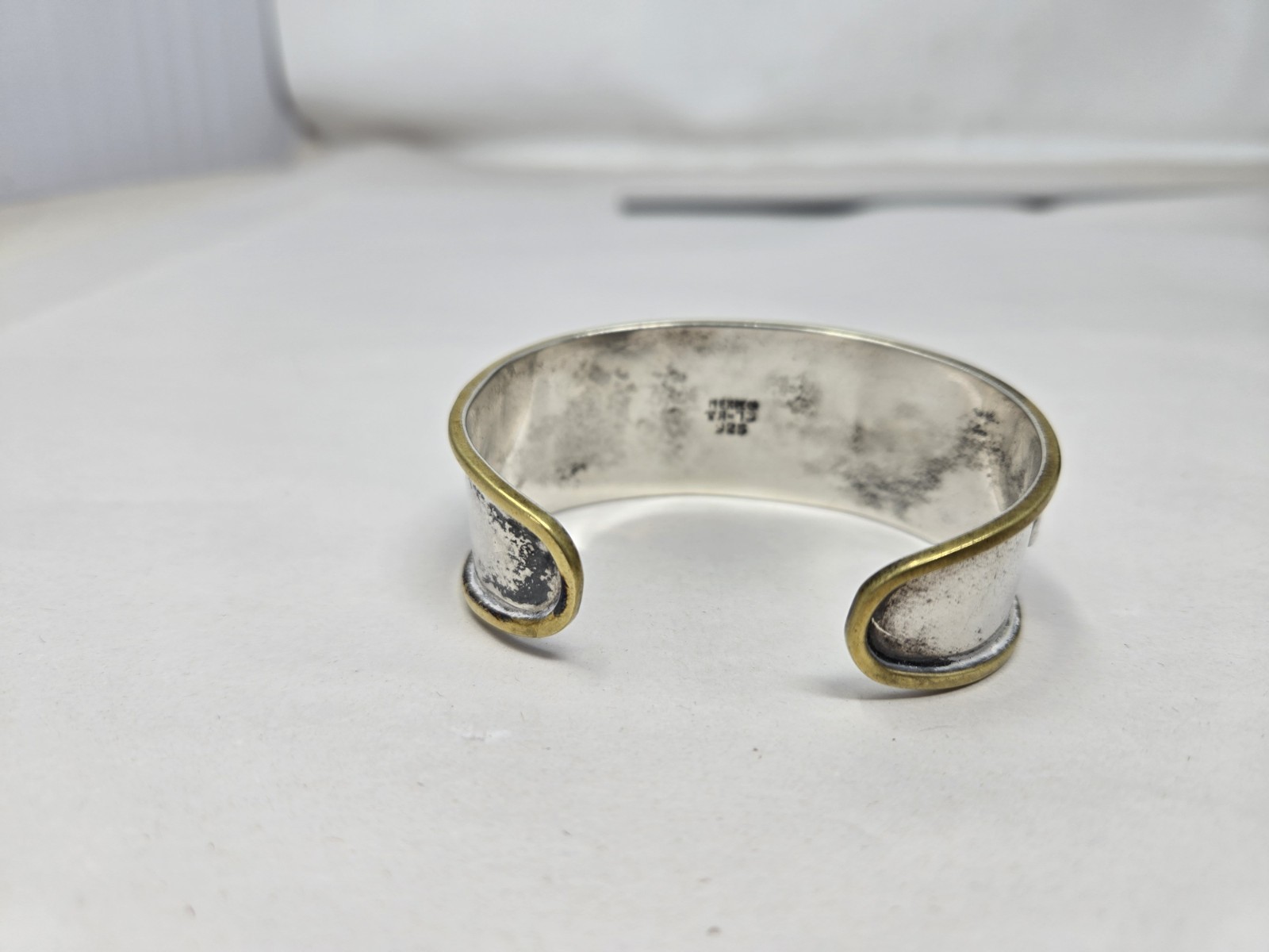 Taxco Sterling Silver Mexico Vintage 2 Tone Elephant Cuff Bracelet Good Luck 30G